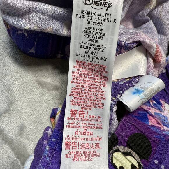 Disney Parks Joey Chou Lounge Pajama Pants Adult L Unisex Purple w/Characters - Picture 9 of 10
